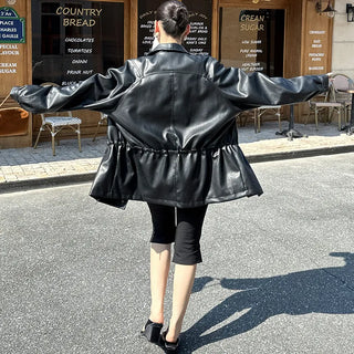 distressed leather jacket
