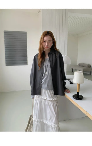PU leather shirt