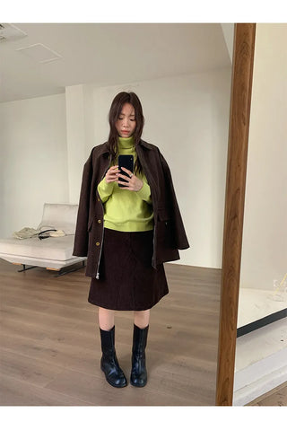 pocket mid-length jacket