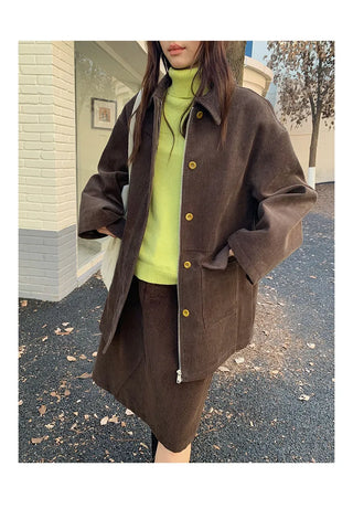 pocket mid-length jacket