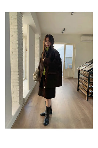 pocket mid-length jacket
