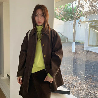 pocket mid-length jacket