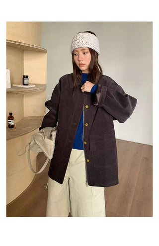 pocket mid-length jacket