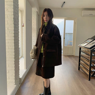 pocket mid-length jacket