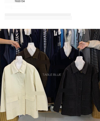 pocket mid-length jacket