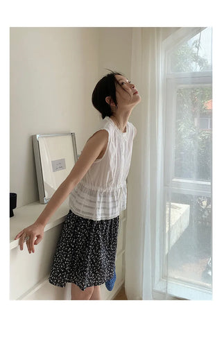 lace drawstring vest