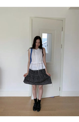 lace drawstring vest