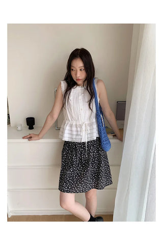 lace drawstring vest