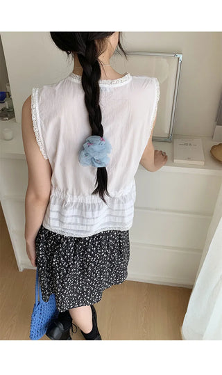 lace drawstring vest