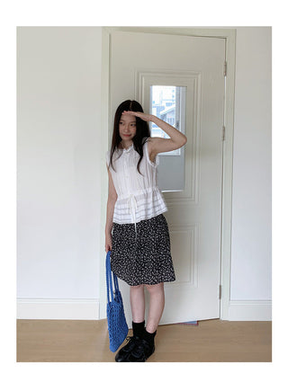 lace drawstring vest