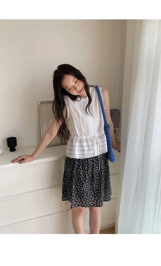 lace drawstring vest