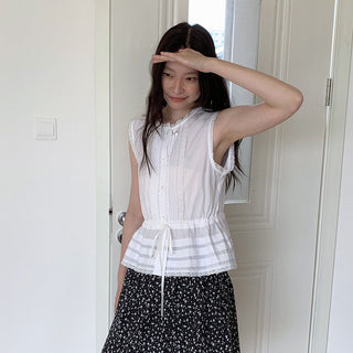 lace drawstring vest