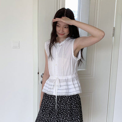 lace drawstring vest