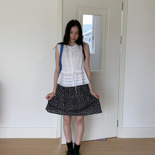 lace drawstring vest