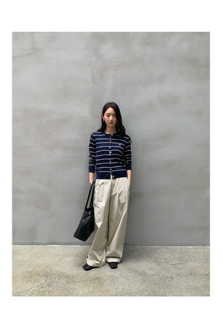 striped knit cardigan