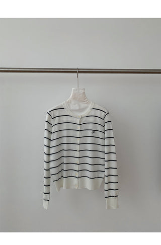 striped knit cardigan