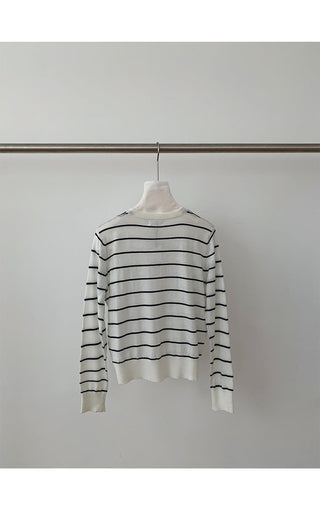 striped knit cardigan