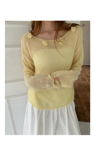 flower wool sweater