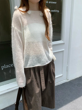 flower wool sweater