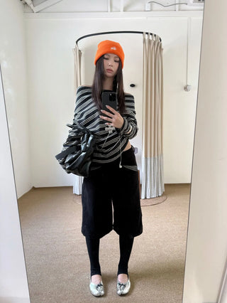 asymmetric striped sweater