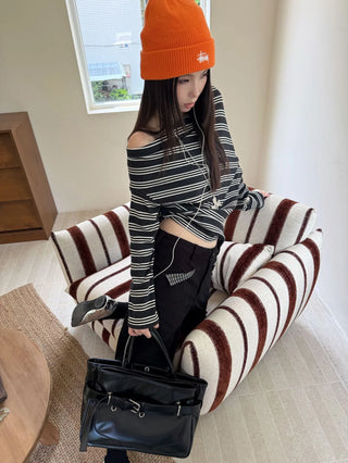 asymmetric striped sweater