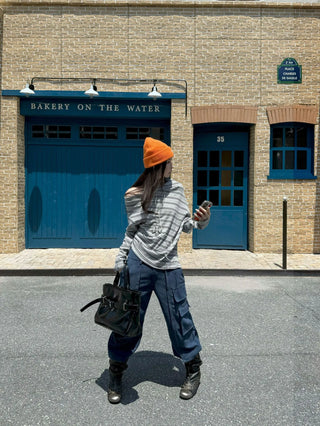 asymmetric striped sweater