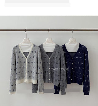 jacquard knit cardigan