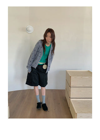 jacquard knit cardigan