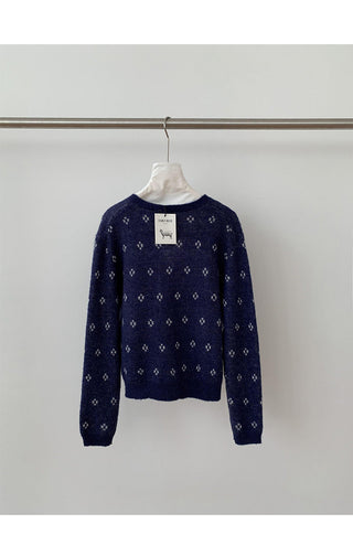 jacquard knit cardigan