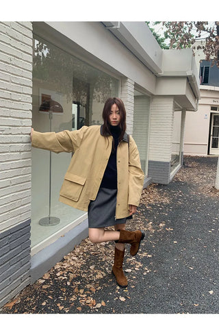 leather collar windbreaker