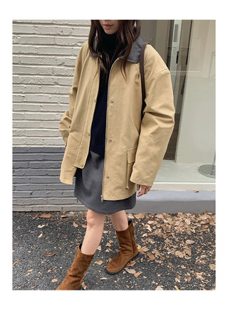 leather collar windbreaker