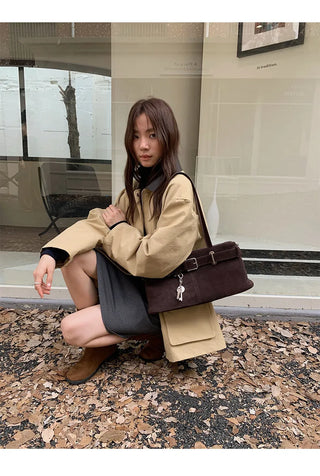 leather collar windbreaker