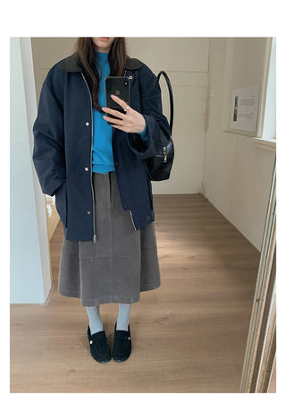 leather collar windbreaker