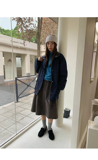 leather collar windbreaker