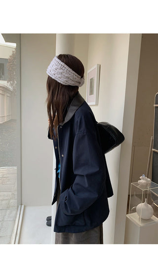 leather collar windbreaker