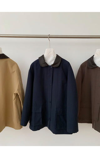 leather collar windbreaker