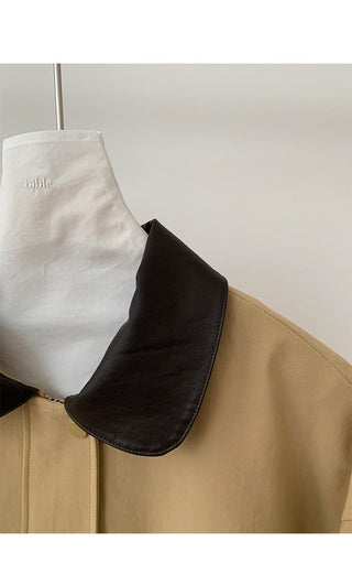 leather collar windbreaker