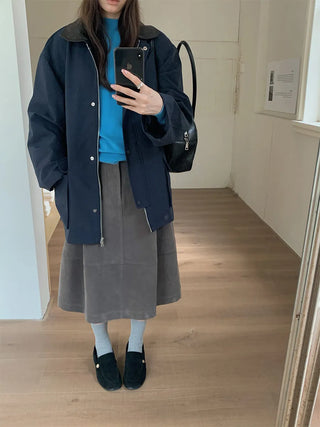 leather collar windbreaker