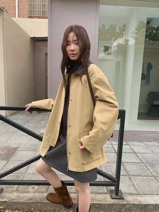 leather collar windbreaker