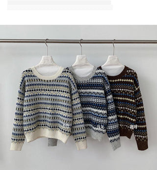 striped jacquard sweater