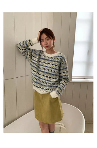striped jacquard sweater