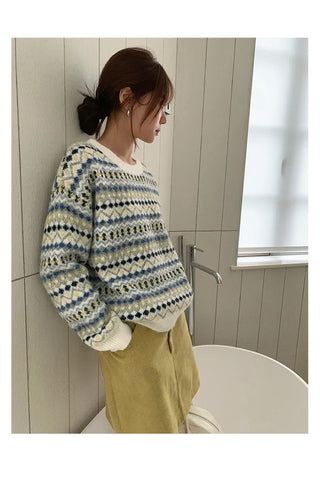 striped jacquard sweater