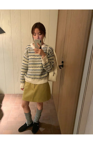 striped jacquard sweater