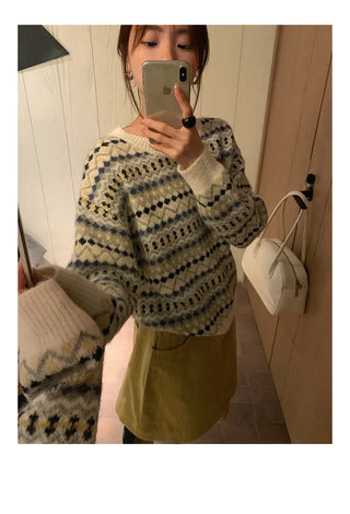 striped jacquard sweater