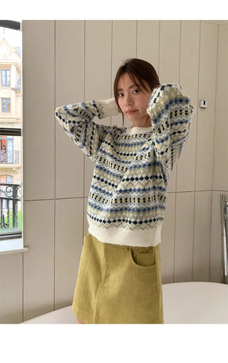 striped jacquard sweater