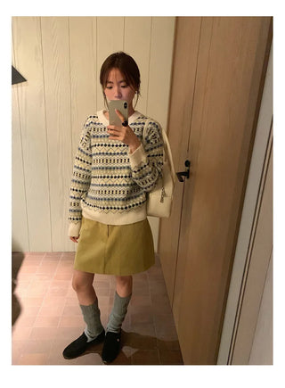 striped jacquard sweater