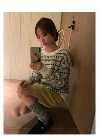 striped jacquard sweater