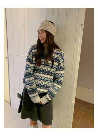 striped jacquard sweater