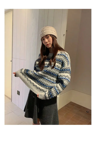 striped jacquard sweater