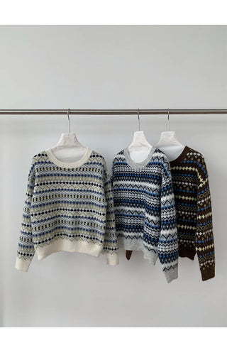striped jacquard sweater